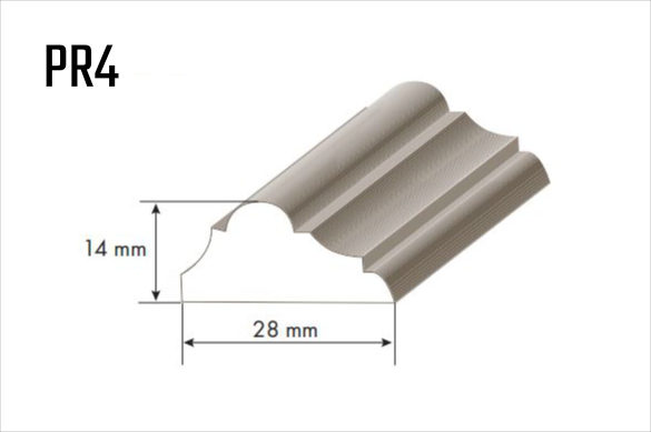 Lišta hoblovaná smrková profilovaná PR4 – HČ 4268912, 4287668
