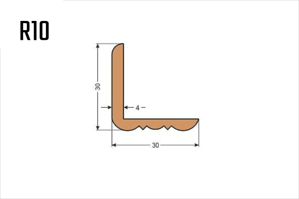 Lišta hoblovaná profilovaná rohová R10