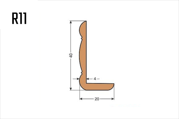 Lišta hoblovaná profilovaná rohová R11